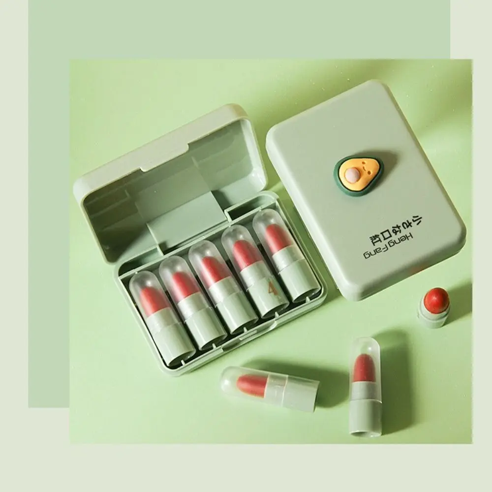 5pcs Makeup Set Mini Lipstick Set Waterproof Long Lasting Matte Lipstick Soft Mist Non-stick Cup Velvet Lip Gloss Ladies