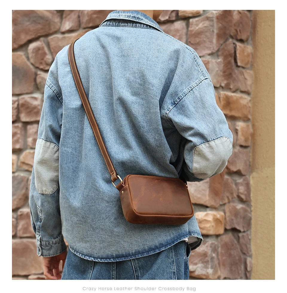 JOYIR Mini-Umhängetasche aus echtem Leder, Reise-Umhängetasche für Damen und Herren, Handy-Geldbörse, Reisetasche, Umhängetaschen – Detail 2