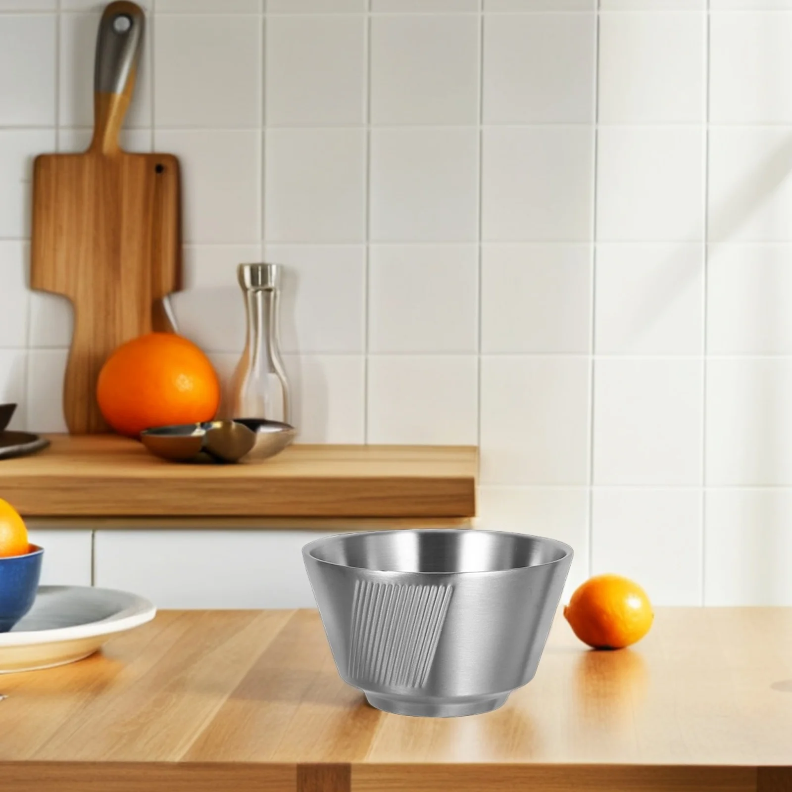 

Korean Style Stainless Steel Double Layer Bowl Size S Heat Insulated Dessert Bowl Ice Cream Container Soup Serving Pudding Cup