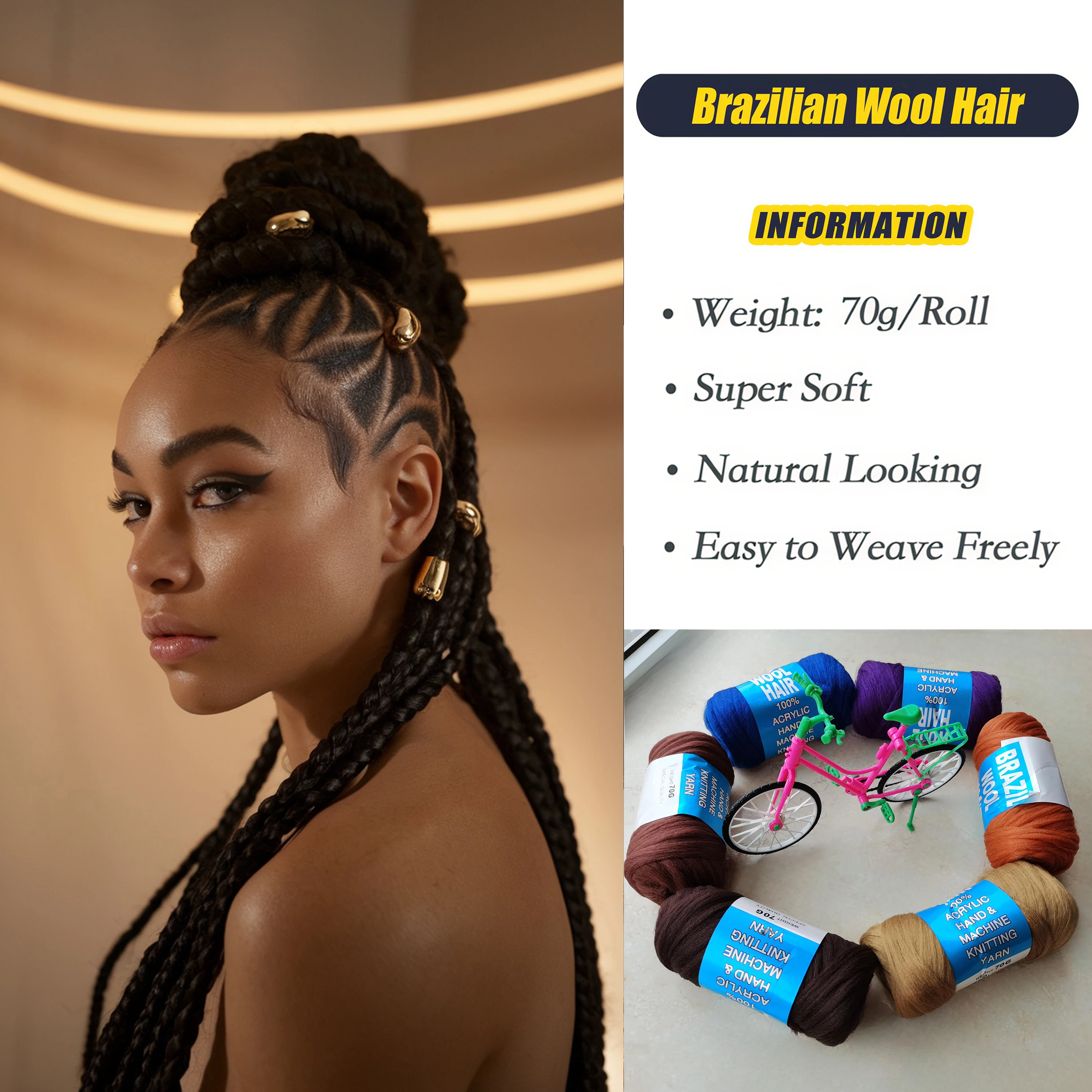 

Наращивание волос из синтетического волокна, бразильские шерстяные волосы для африканской вязанной крючком косички/коробчатых косичек/плетения джамбо/искусственные локоны/обертывания