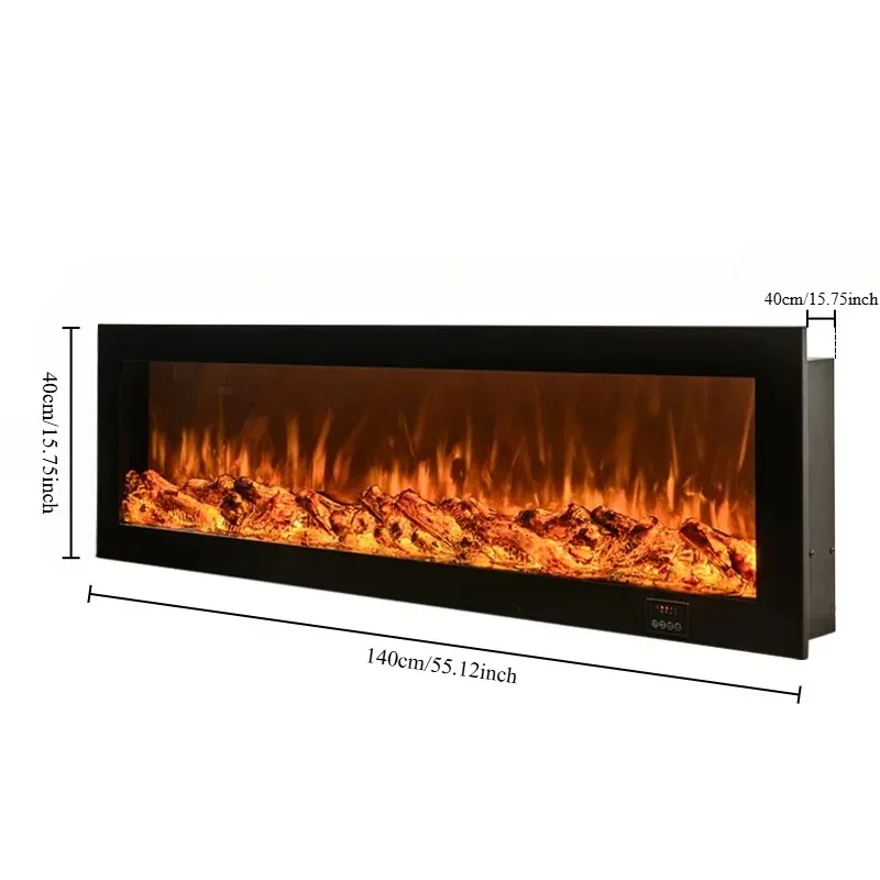 Electric Fireplace,Home Decoration Smart Fireplace,Multicolour Realistic Flames,with Remote Control,Customizable Size Function