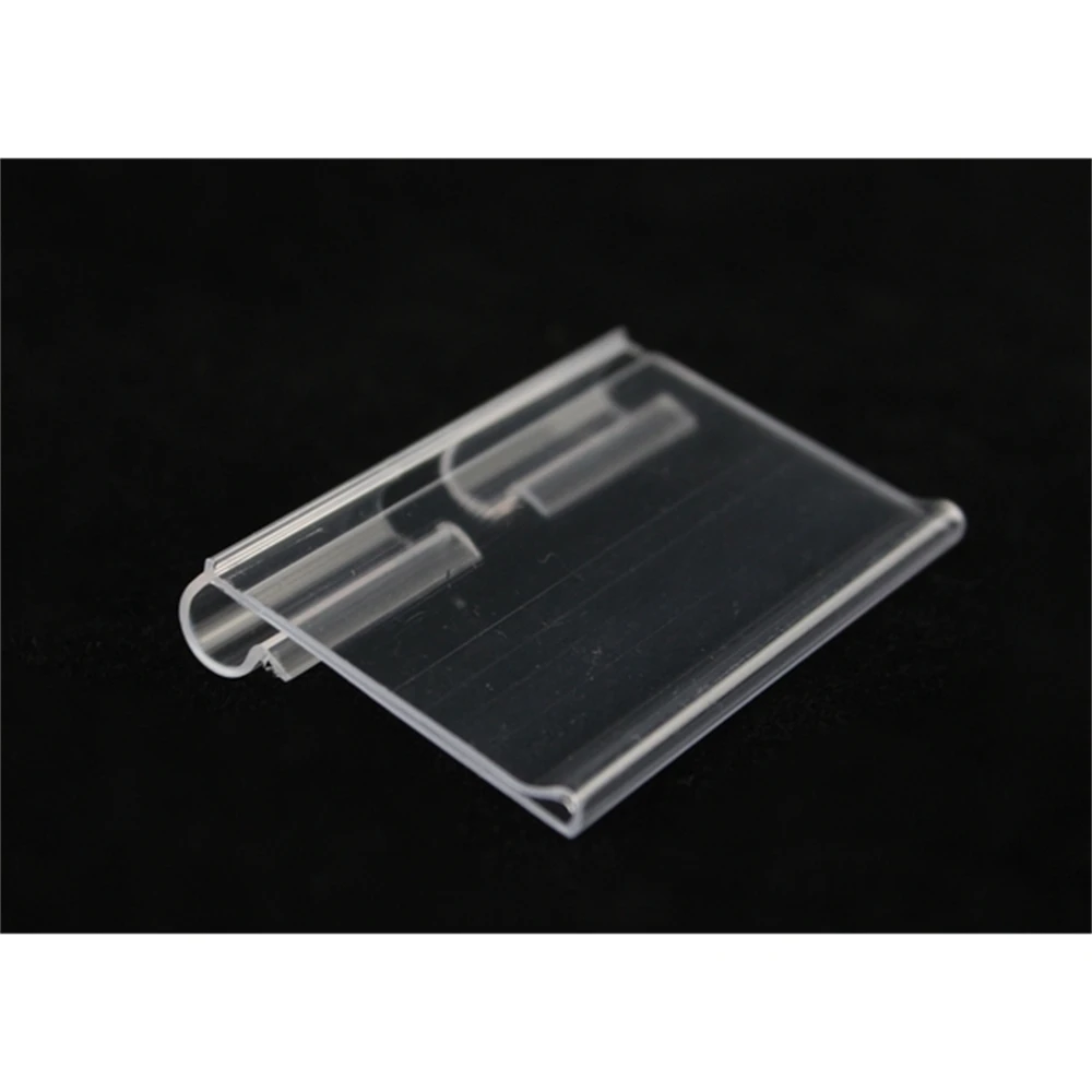 6x4.2cm Clear Pvc Plastic Price Tag Display Label Holder Sign Clip Merchandise Name Card Price Scan Frame Shelf Hook Data Strip image 6
