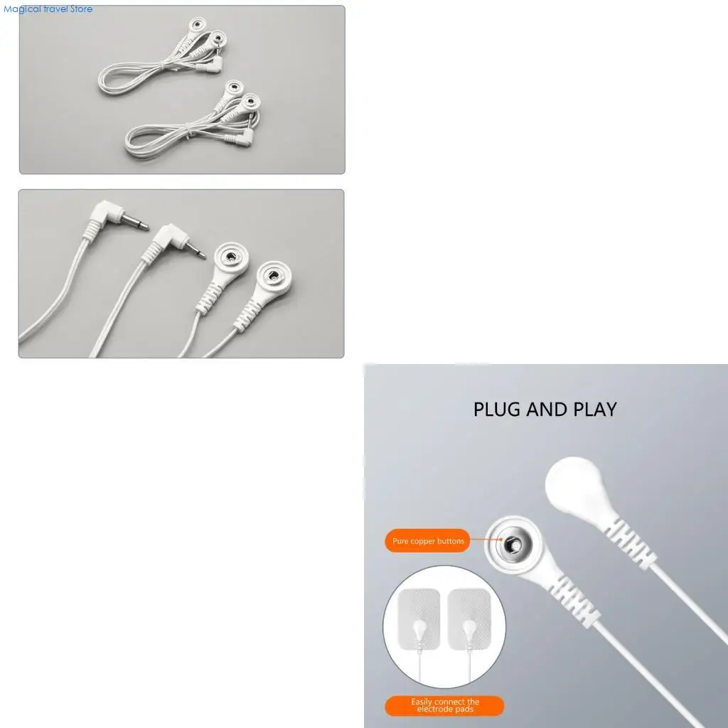 N2UB Heavy Duty TENS Unit Wire Double 3.5mm Electrode Connectors For Therapies Devices 2Pack