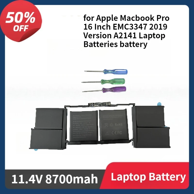 

A2113 Notebook Battery for Apple Macbook Pro 16 Inch EMC3347 2019 Version A2141 Laptop Batteries 11.4V 8700mah Battery