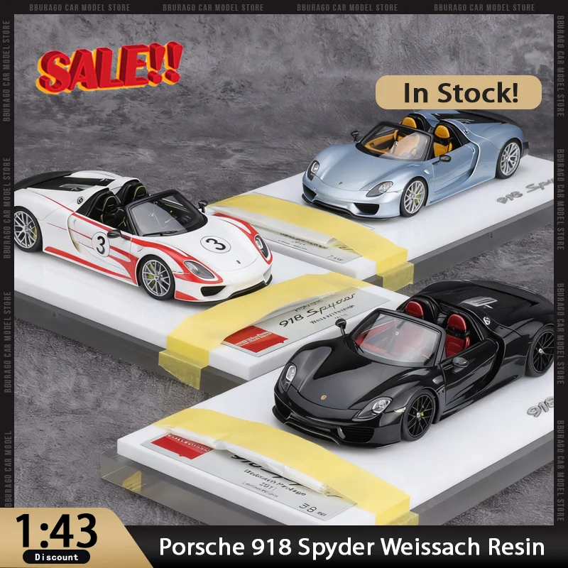 

Новый в наличии Make Up Mu 1:43 Porsche 918 Spyder Weissach Package Смола Автомобиль Миниатюрные литые под давлением Porsche Украшения Пользовательские игрушки Дети
