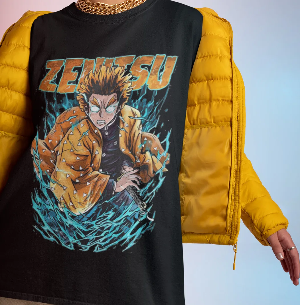 

Футболка Zenitsu с изображением рассекающего демонов Kimetsu No Yaiba футболка Nezuko футболка Tanjiro Anime