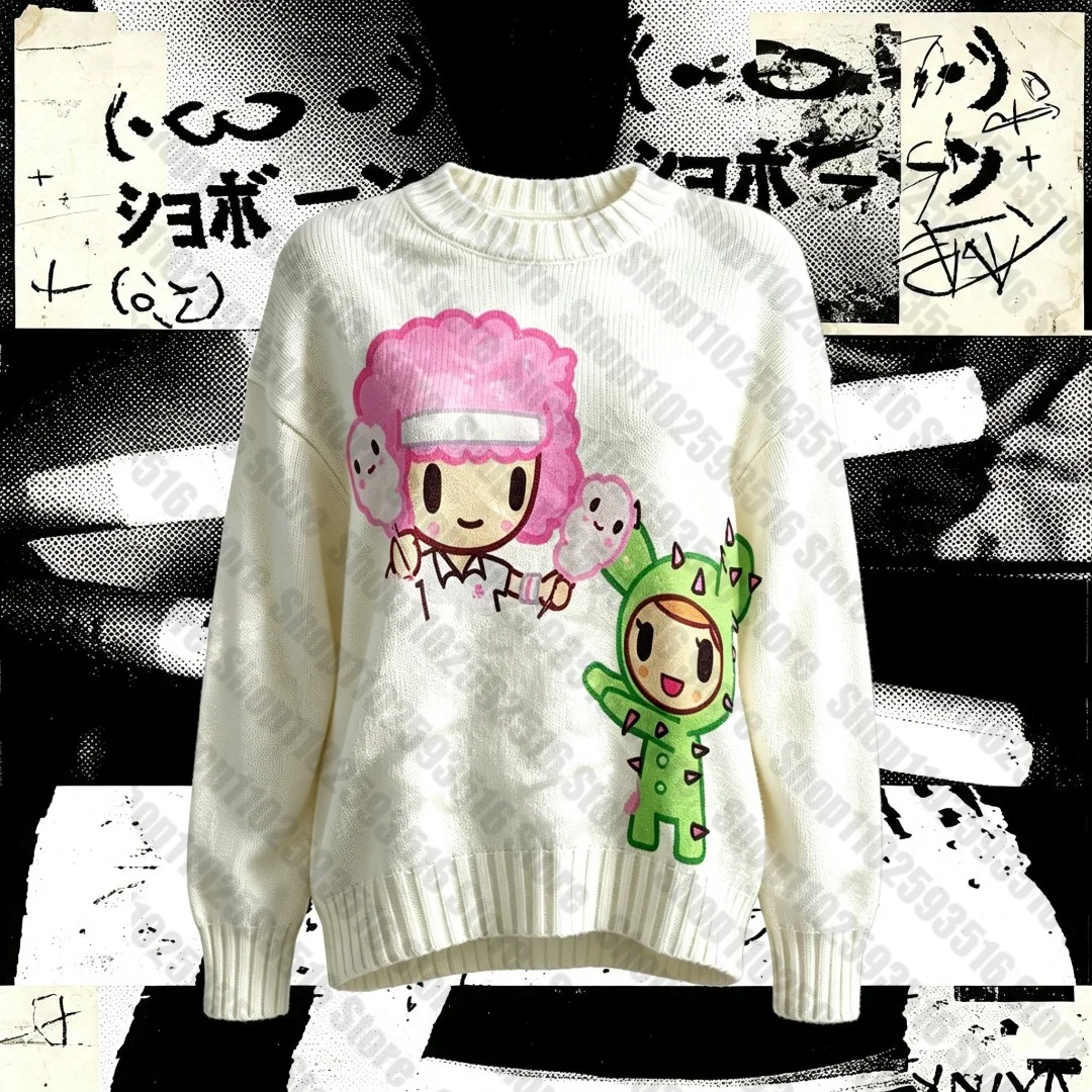 Graphic Women's Sweaters and Pullovers Winter for Women Tops Vintage Clothing Female Sweater Rock Knitwear Goth Print Kawaii Y2k