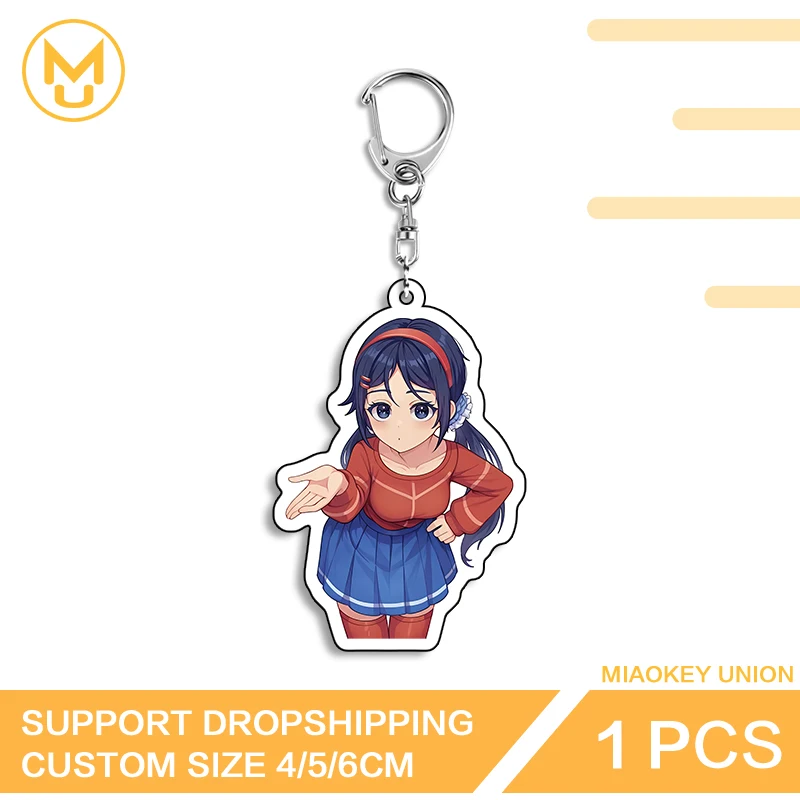 Lively Mita Attractive Publicized Personality Double Sided Acrylic Keyring Versatile Simplicity Popular Key Ring Accessory