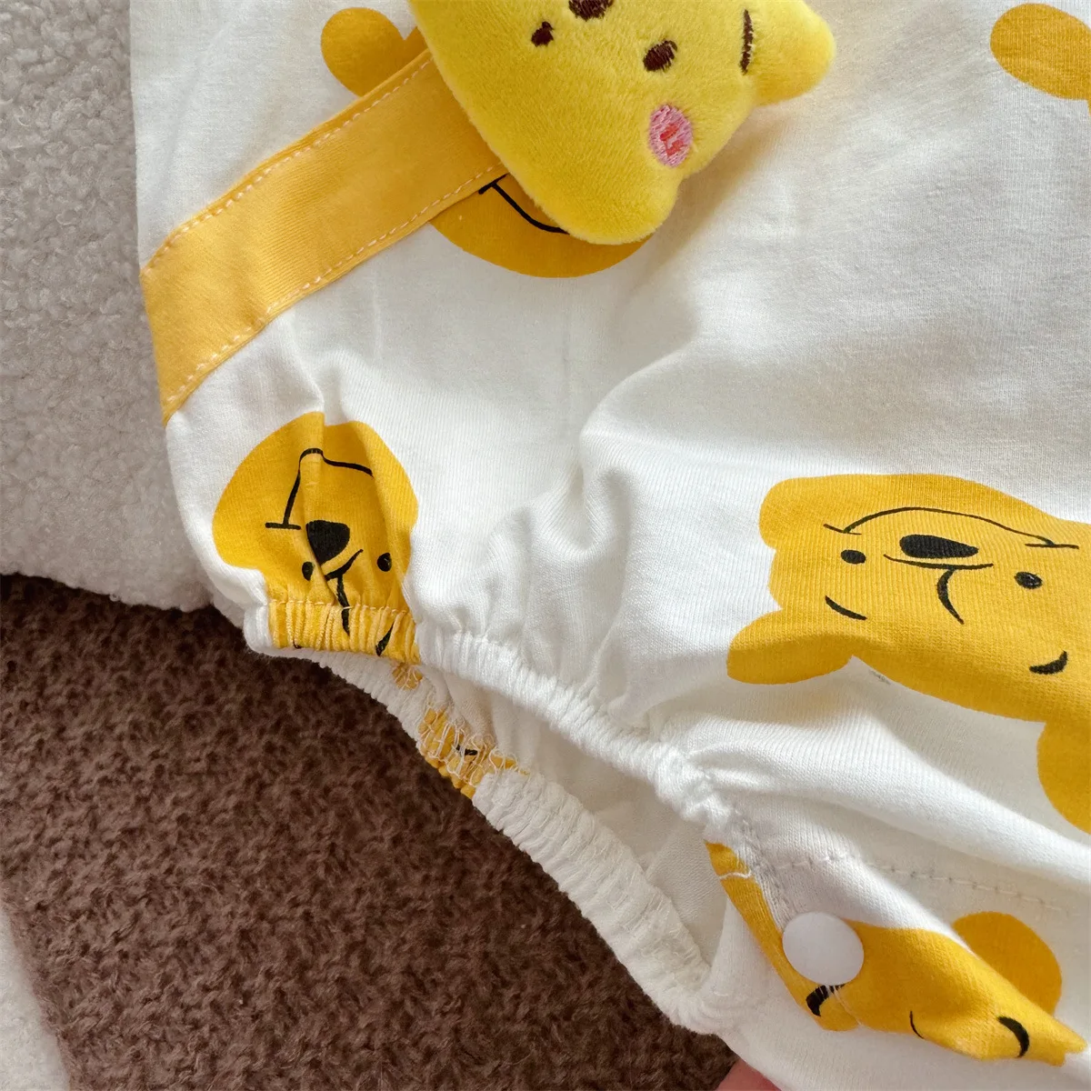 Disney Winnie The Pooh Rompers Cartoon Triangle Dress Summer Soft Cotton Photo Suit Baby Clothing Bodysuits Newborn Clothes