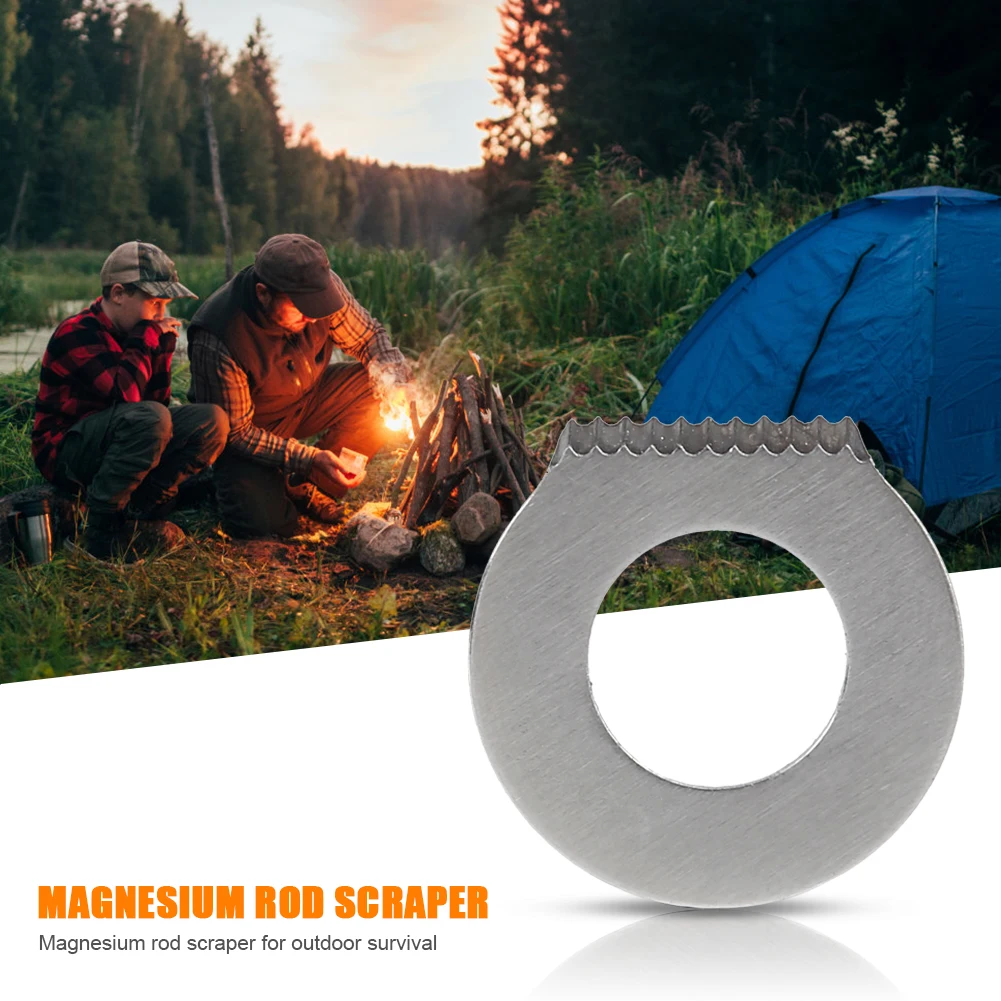 Outdoor Survival Camping Scraper Stainless Steel Flint Equipments Multifunctional Flint Scraper Portable for Camping Hiking