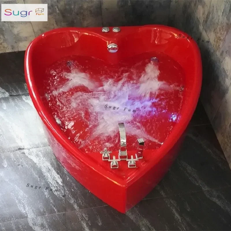 

Baignoire noire autoportante en forme de cœur, 1.5m, acrylique, double couple, surf intégré en forme de cœur, valide