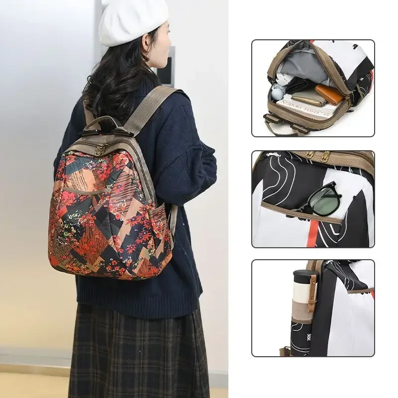 Oxford Large Capacity Ethnic Wind Backpack New Fashion Shoulder Portable Mommy Bag Women Package Leisure Bag School Backpacks