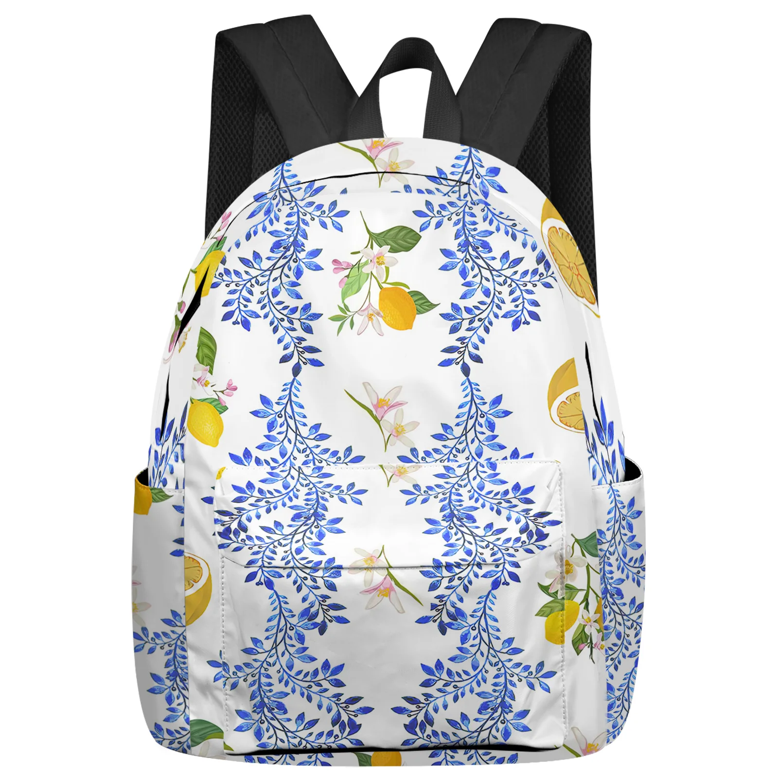 

Lemon Flowers Leaves Vintage Backpacks Custom Student School Bags Laptop Backpack Men Women Female Travel Mochila