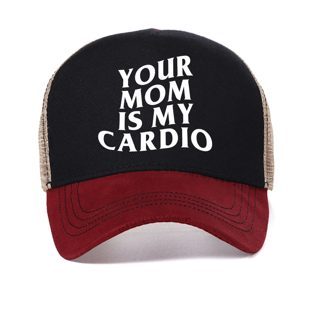

Your Mom Is My Cardio Gym mesh baseball cap Humor Funny Sarcastic Joke Graphic caps fashion casual Snapback Hat trucker hats