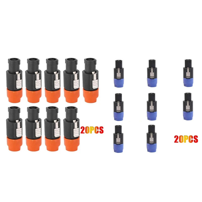 

20Pcs 4-Pole 4Pin NL4FC Connector Ohm Plug Speaker Audio Cable Plug Adapter 4 Pin Speakon Female Jack Accessories