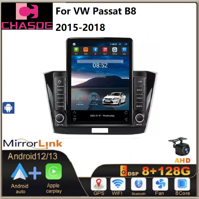 

Android 13 8 + 128G автомобильный плеер стерео для VW Passat B8 2015-2018 DVD-плеер 4G LTE WIFI GPS BT автомобильное видео автомобильное радио gps