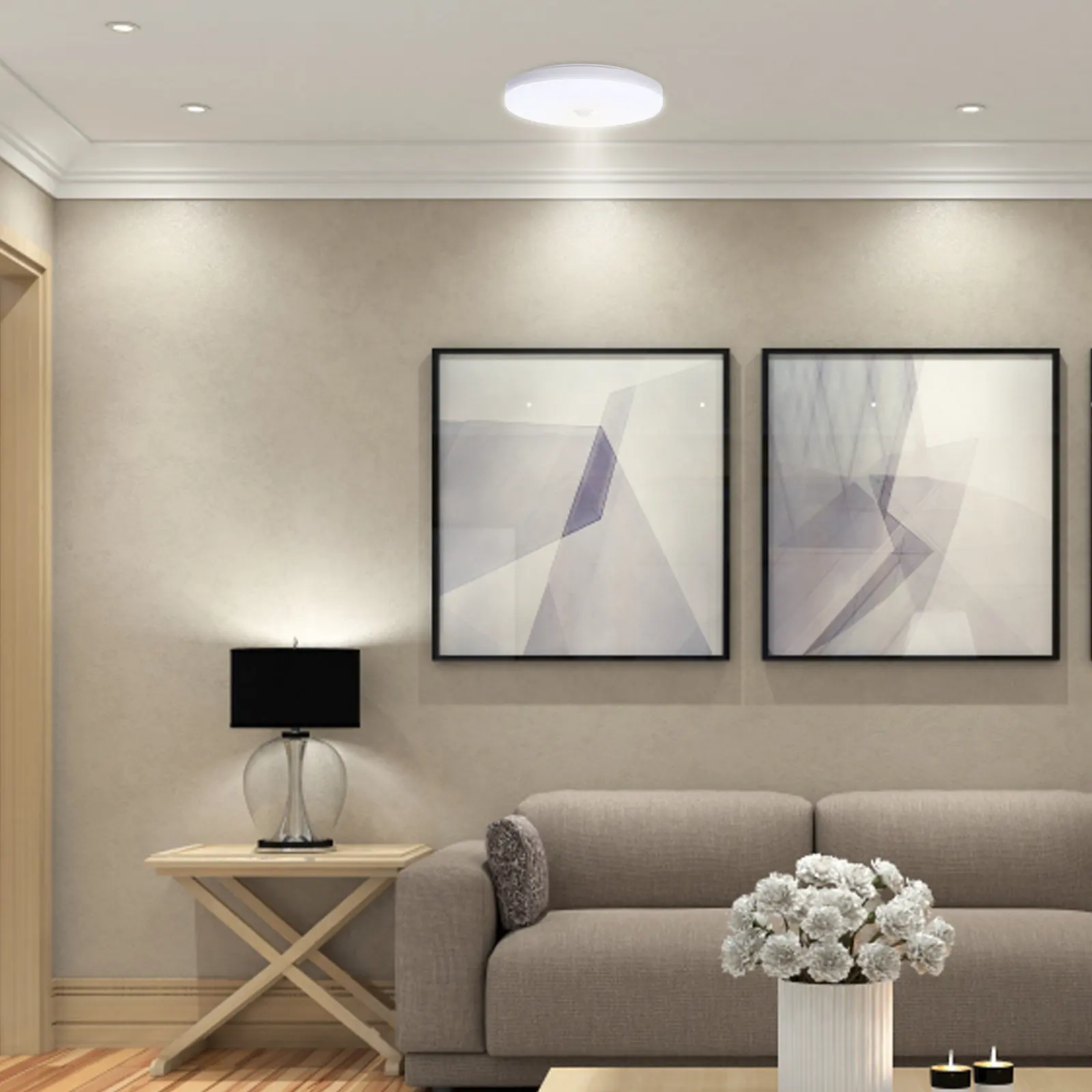 

Светодиодный потолочный светильник с датчиком движения, не требующий проводки, для ночного освещения внутри помещений: в спальне, подвале, коридоре, кладовой, детской комнате.