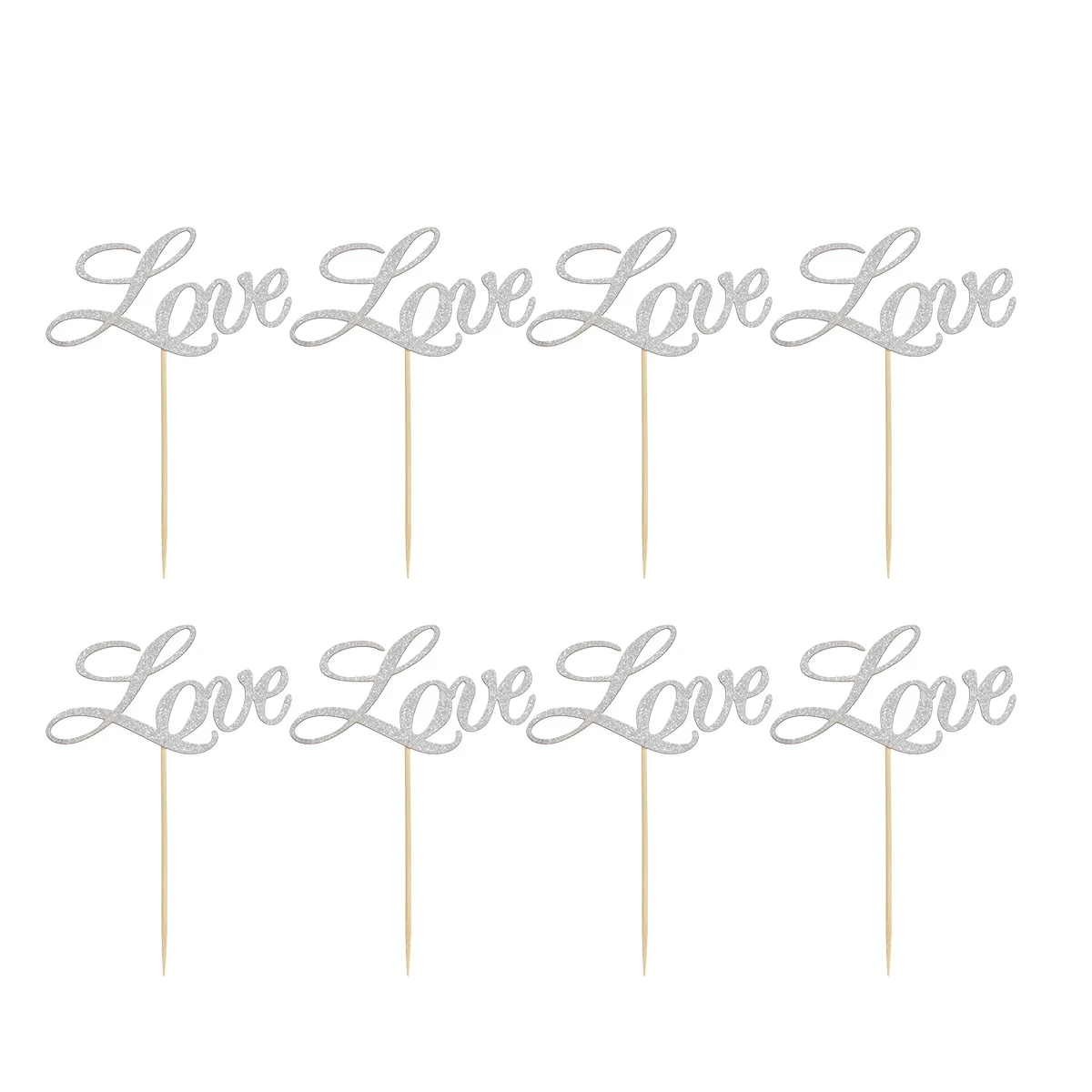 

20pcs Cake Wedding Cupcake Decor Love Picks Wedding Cupcake Party Food Topper Love Cake Topper Heart Shaped Reusable