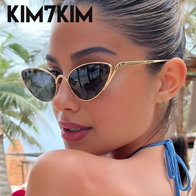 

Sexy Cat Eye Punk Sunglasses Women 2025 Luxury Brand Trendy Metal Frame Sun Glasses For Lady Travelling Vacation Eyewear Shades