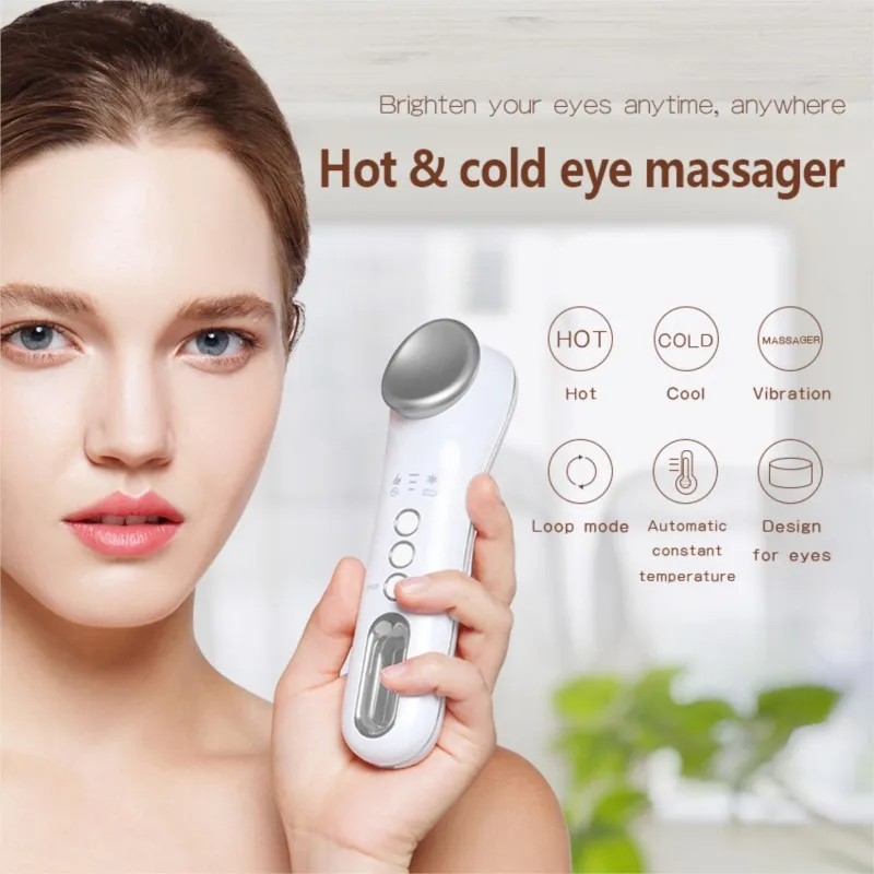 Heated Hot and Cold Eye Massager Wand Vibrating Massage Electric Wand for Dark Circles and Eye Puffiness Relive Fatigue