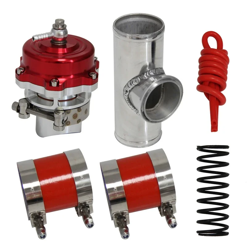 

50 мм 35PSI Boost V-Band Turbo Blow Off Valve с наружным диаметром 2,25 дюйма, комплект шлангов для труб с фланцем, синий/красный