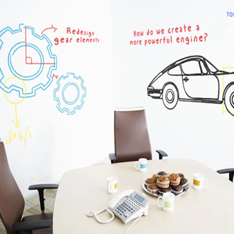 Quadro magnético removível auto-adesivo para crianças, quadro branco verde, giz, desenho, quadro de notas, escritório, adesivos de parede, 45x100cm