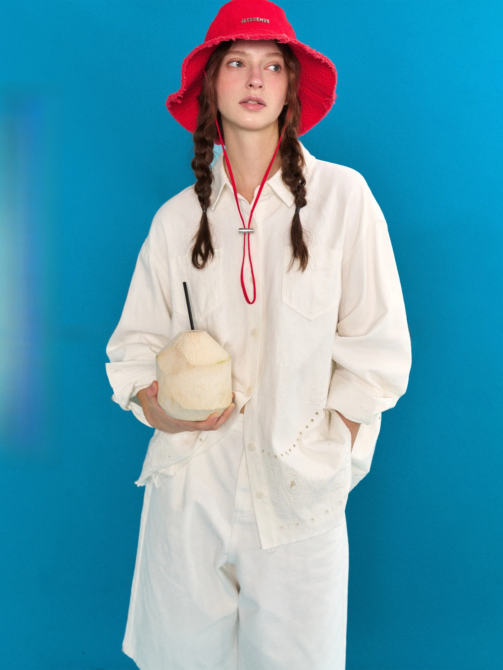 

JGGU Crystal Label plus Size Women's Shirt Long Sleeve Embroidered Hem Frayed Micro Plump Stitching Casual Comfortable Breath...