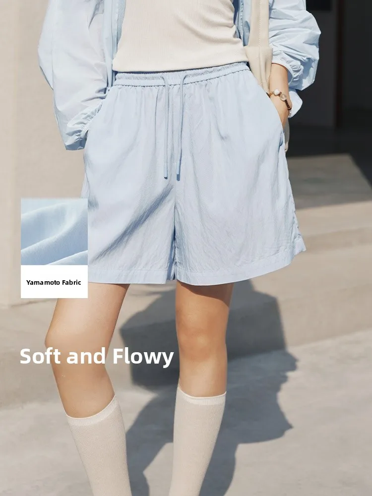 

Semir Women's Casual Pants Summer Loose Straight Leg Pants Wooden Elastic Waist Gentle ort orts Dra Sense New 2026