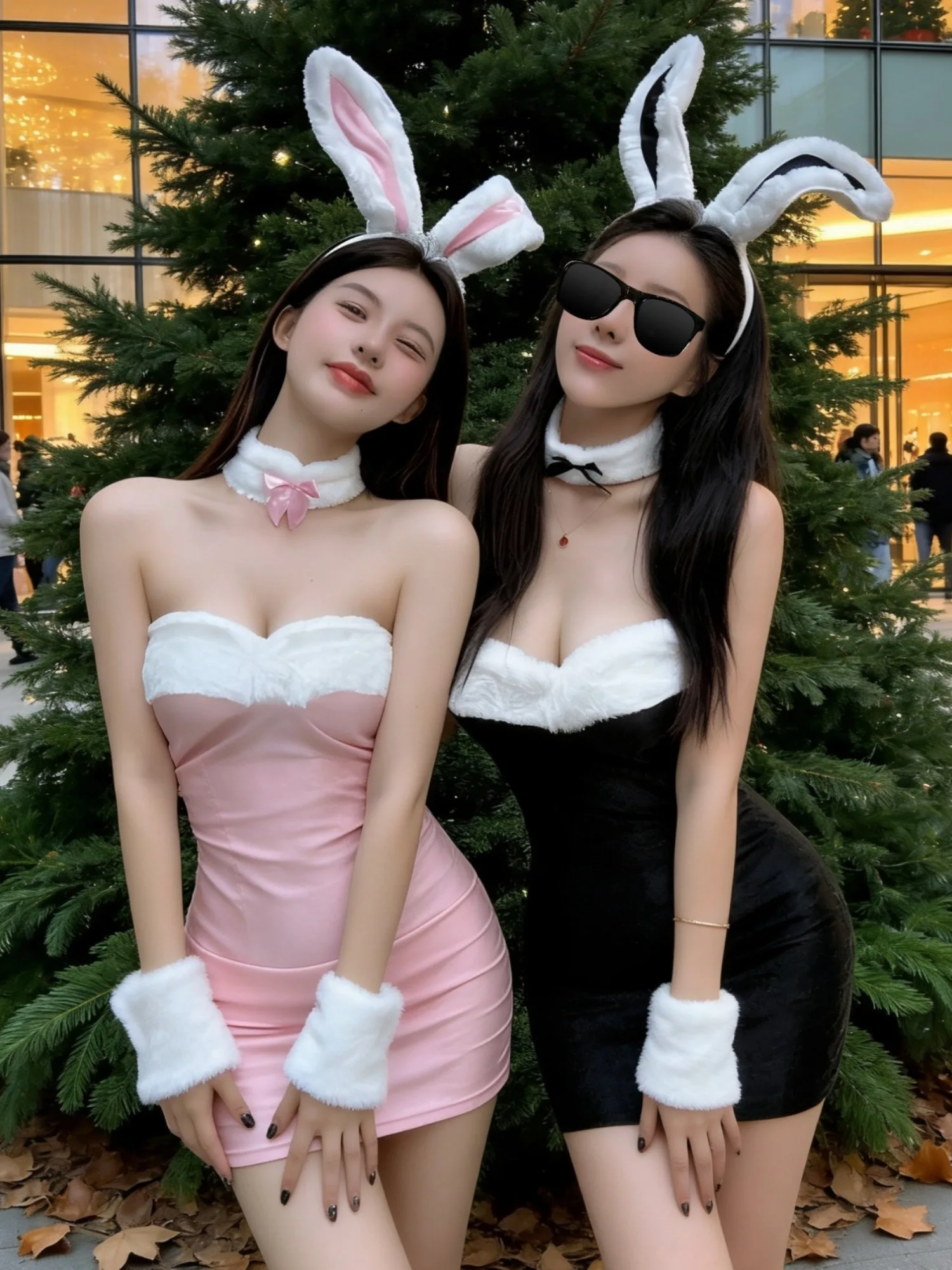 

Sexy Autumn Winter Pure Desire Plaid Bustier Dr Slim Fit Inner Wear ort Skirt High Waist No Sve Women's Dr