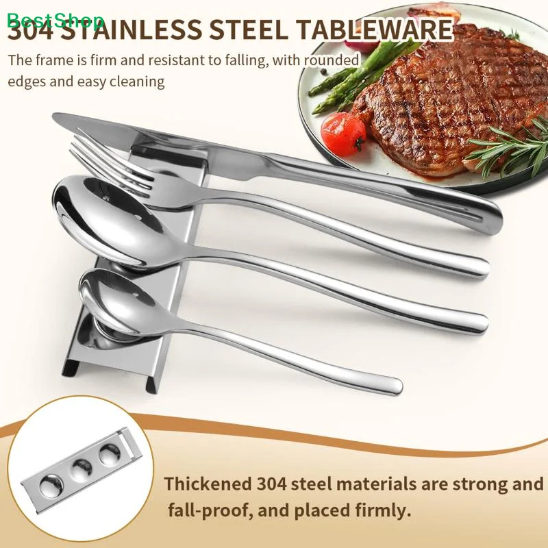 ♫Stainless Steel Western Cutlery Rack,Drawer Organizer for Knife Fork Spoon,Kitchen Utensil Holder