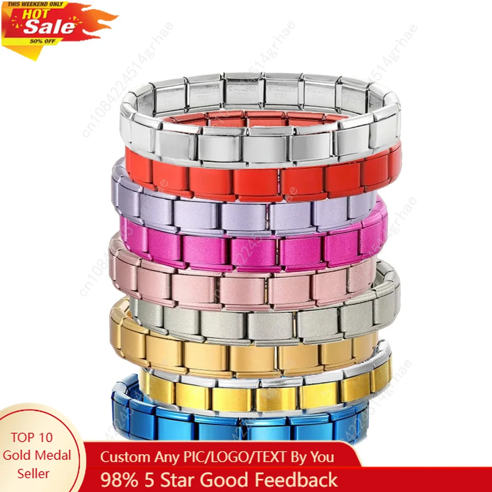 

Complete Series Italian Charm Bracelet For Woman Men Daily Party Holiday Gift Stainless Steel Bangle on Hand DIY Making Jewelry