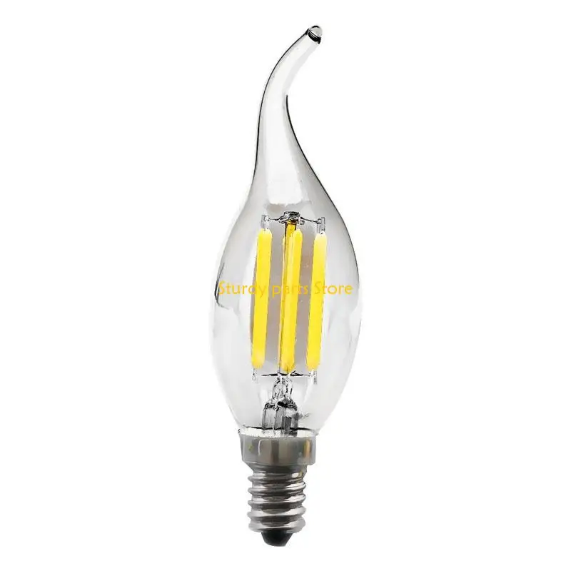 97QC E14 6W EDISON COBフィラメントレトロLEDライトキャンドル/炎のバルブランプシャンデリア