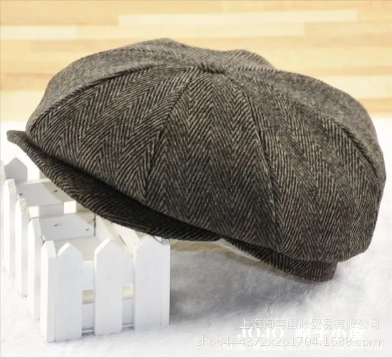 หมวกทรงแปดเหลี่ยมคลาสสิกขนาดใหญ่ 64 ซม. ทำจากผ้าขนสัตว์ สำหรับผู้ชายและผู้หญิง สไตล์วินเทจสำหรับฤดูหนาว หมวกทรงนิวส์บอย หมวกเบเร่ต์แบบแบน ปรับขนาดได้ หมวกทรงเพนท์เตอร์