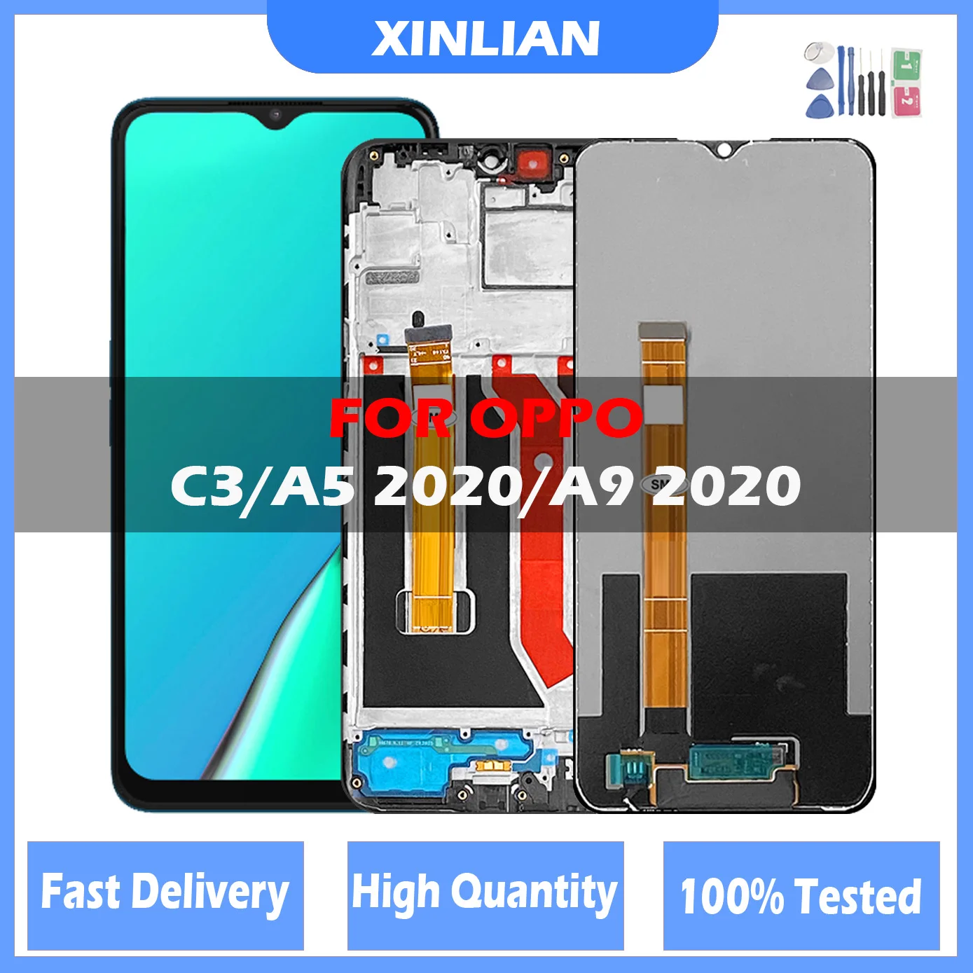 

6.5" LCD For OPPO Realme C3 RMX2027 LCD Display Touch Screen Digitizer Assembly For Oppo a5 2020 LCD For Oppo A9 2020 LCD