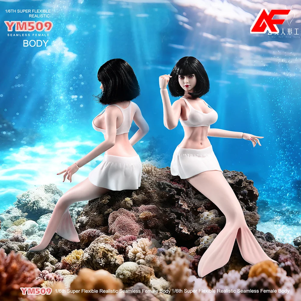 

YM509 1/6 Scale Abdominal Muscles Mermaid Body 12'' Seamless Female Flexible Alien Action Figure Body Dolls Toys