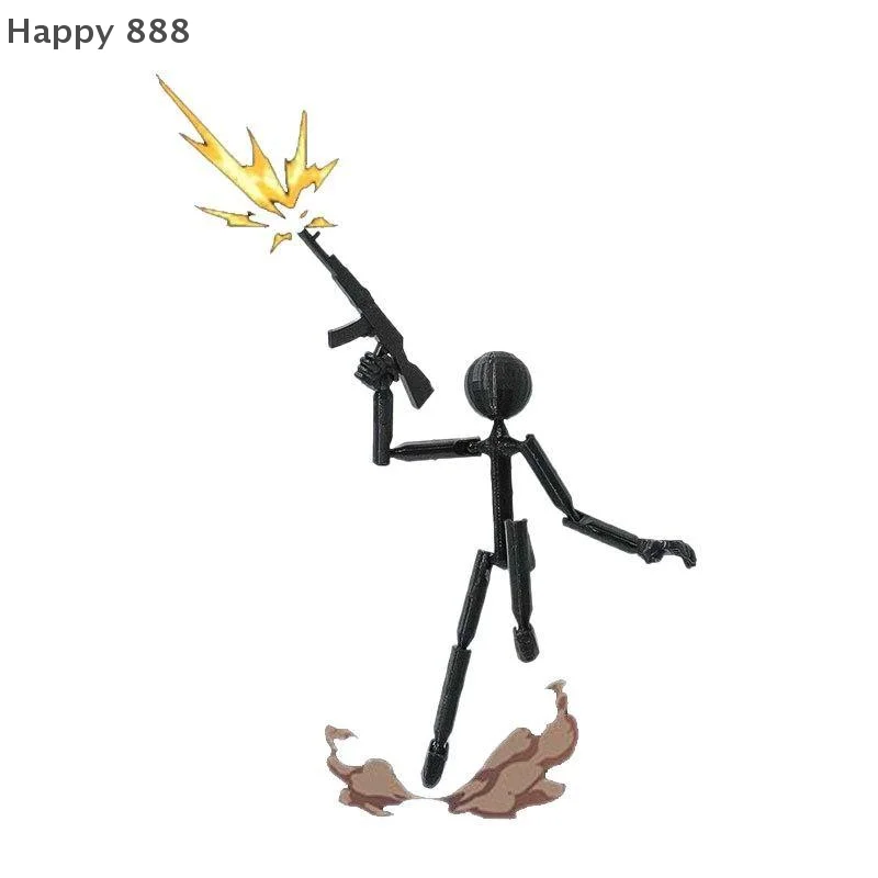 نموذج Stickman مطبوع ثلاثي الأبعاد متعدد المفاصل قابل للتعديل - شخصية عمل قابلة للوضع وعارضة أزياء مجمعة للتطبيقات الإبداعية