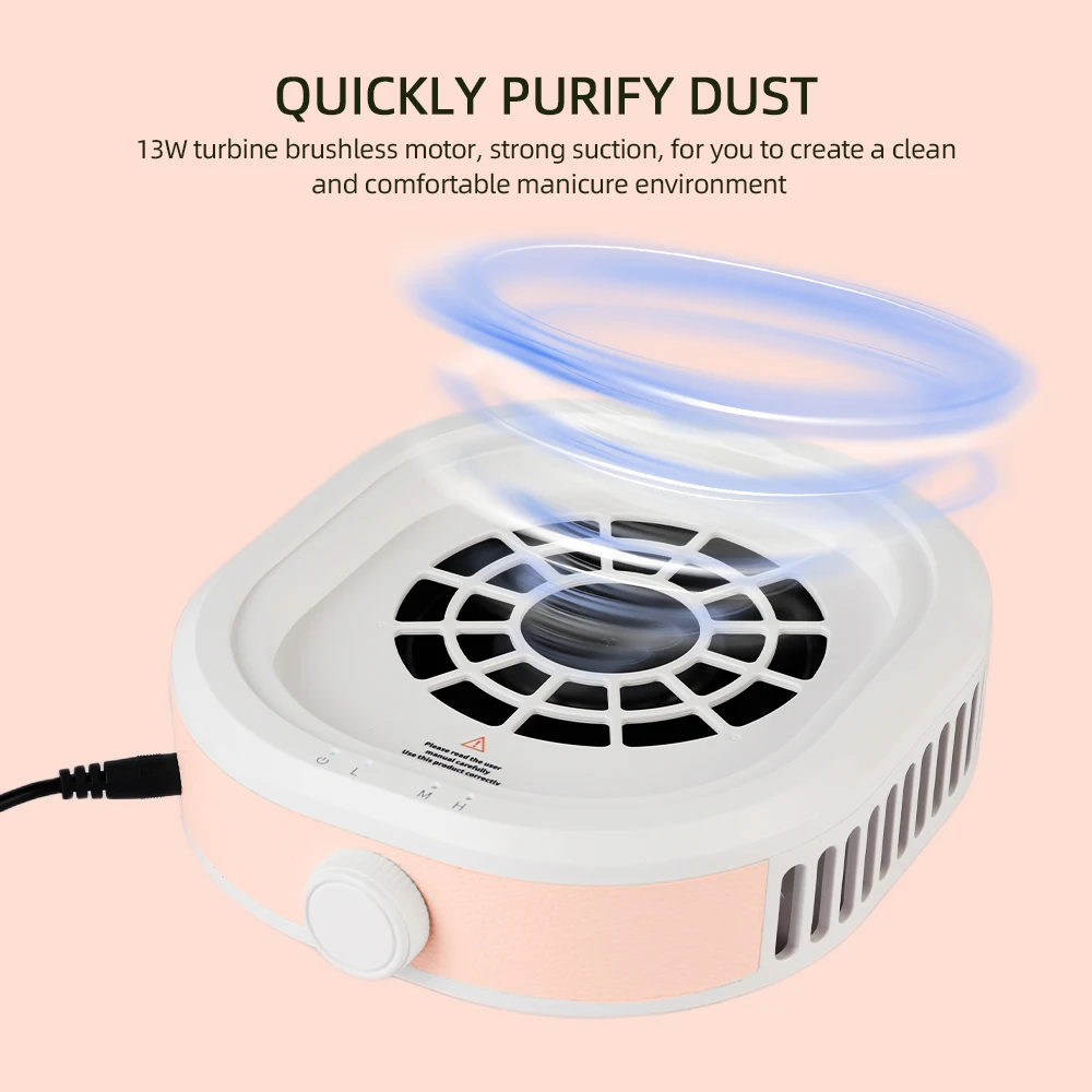 Mini Nail Vacuum Cleaner Brushless Turbo Nail Dust Collector Portable Dust Extractor  Art Manicure Salon Machine