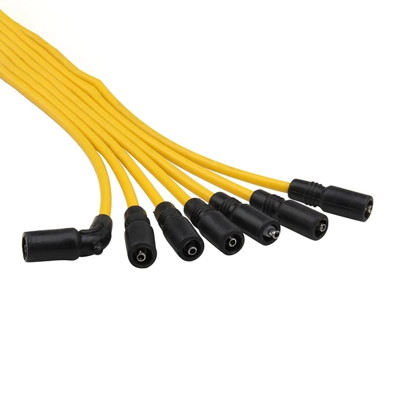 

A96E-7Pcs 8MM Car Spark Plug Ignition Wire Kit Spark Plug Wiring Harness For Cadillac GMC V8 5.7L