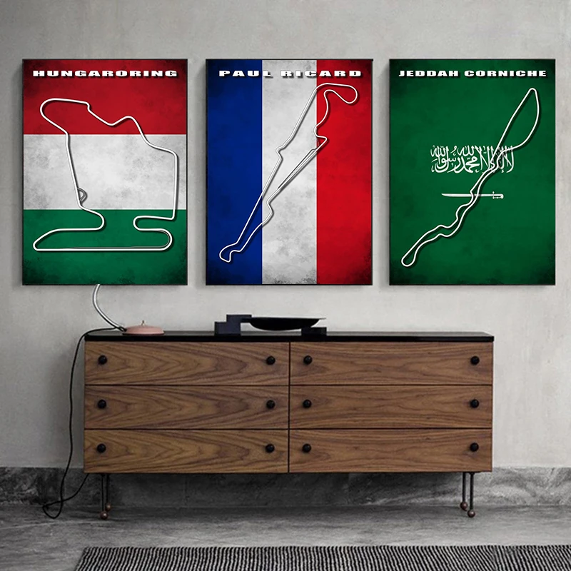 DesignerMind Motor Race Circuits Zandvoort Circuit Painting and Prints Canvas Poster Wall Art Pictures for Living Room Decor