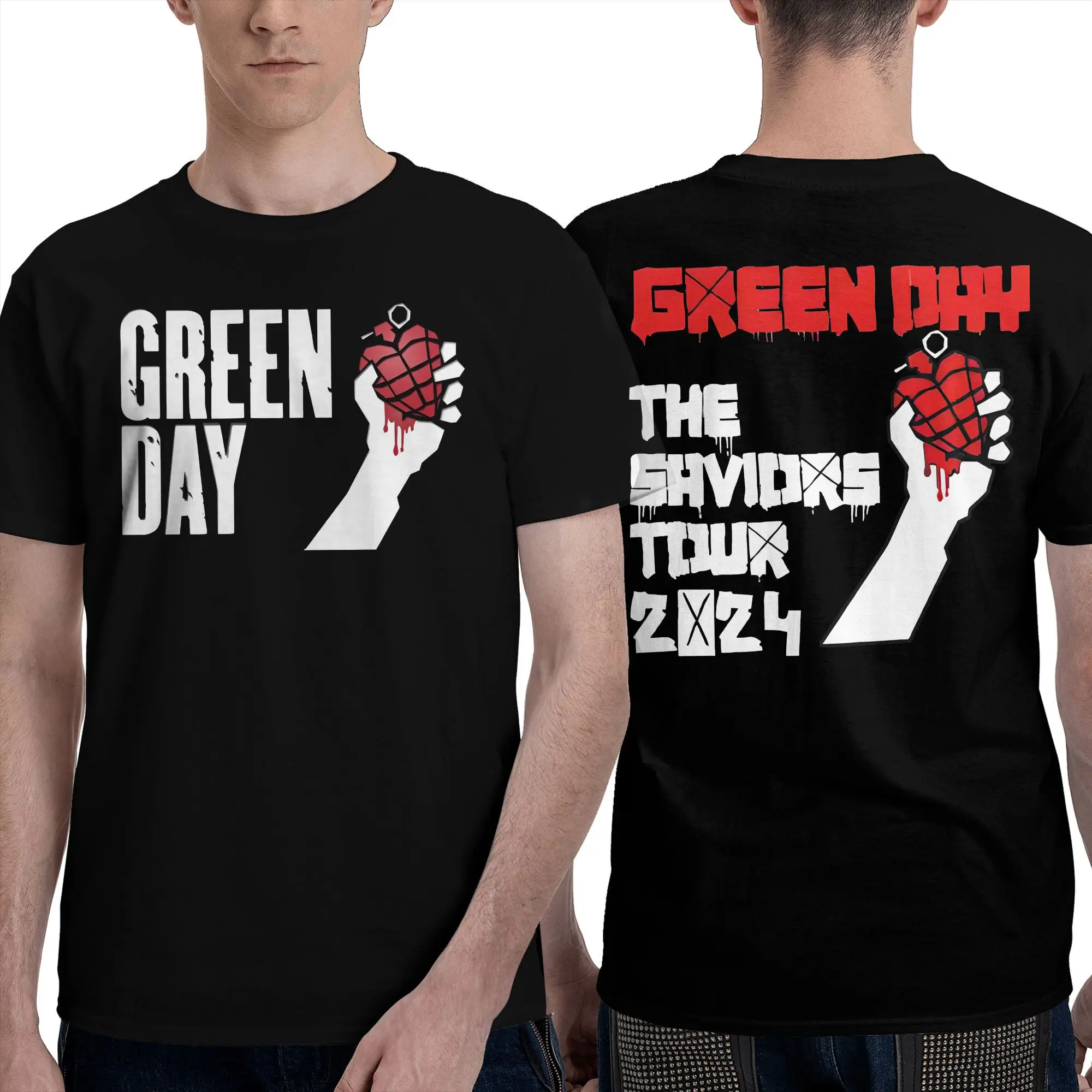 

Band Green Day The Saviors Tour Cotton T Shirts Hip Hop Tee Shirt for Men Summer Y2K Casual Loose Short Sleeve Clothes