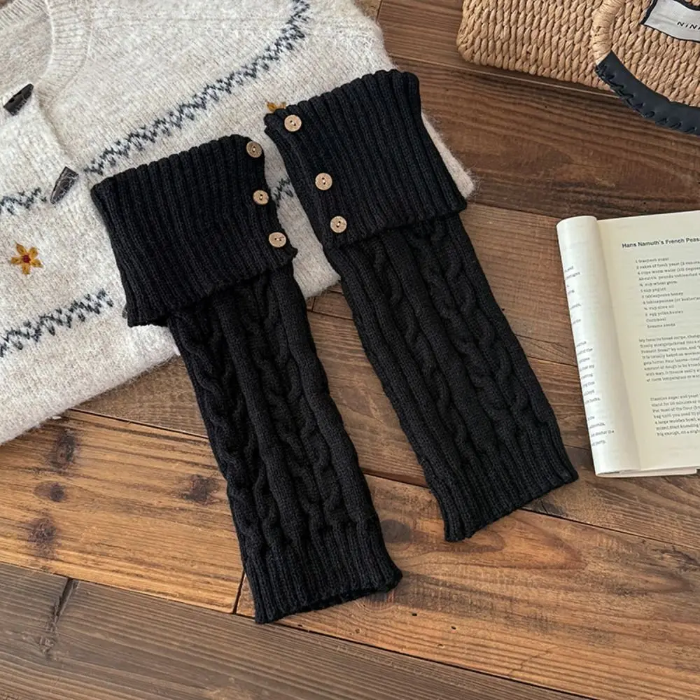 Jk Harajuku Children's Leg Warmers Japanese Style Solid Color Lolita Knitted Socks Sweet Kawaii Knitted Foot Cover Winter