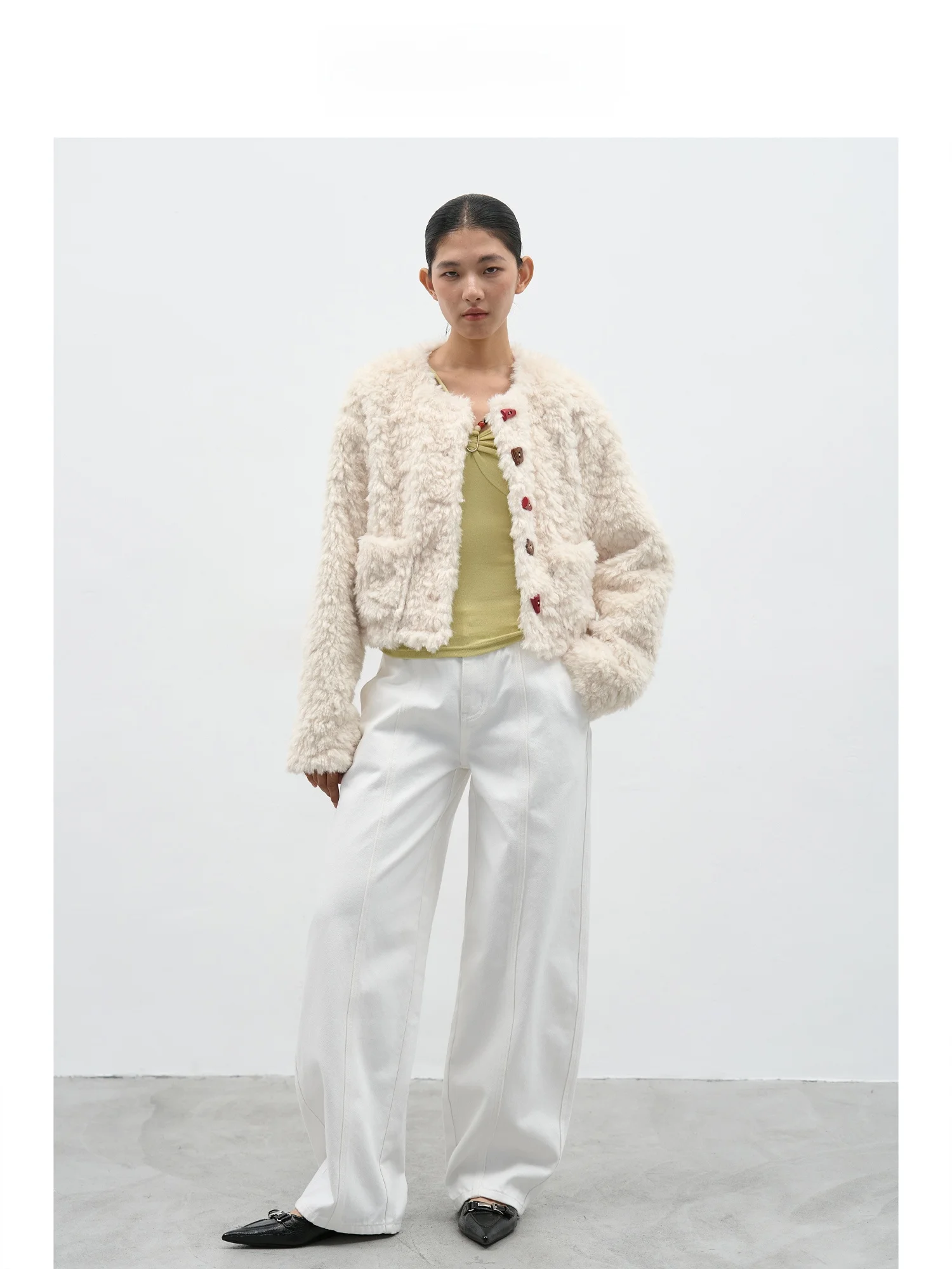 

Джинсы EIGHTHMONTH с высокой талией и широкими штанинами, женские, свободные, прямые, длинные, с белой строчкой, повседневные, осенняя мода