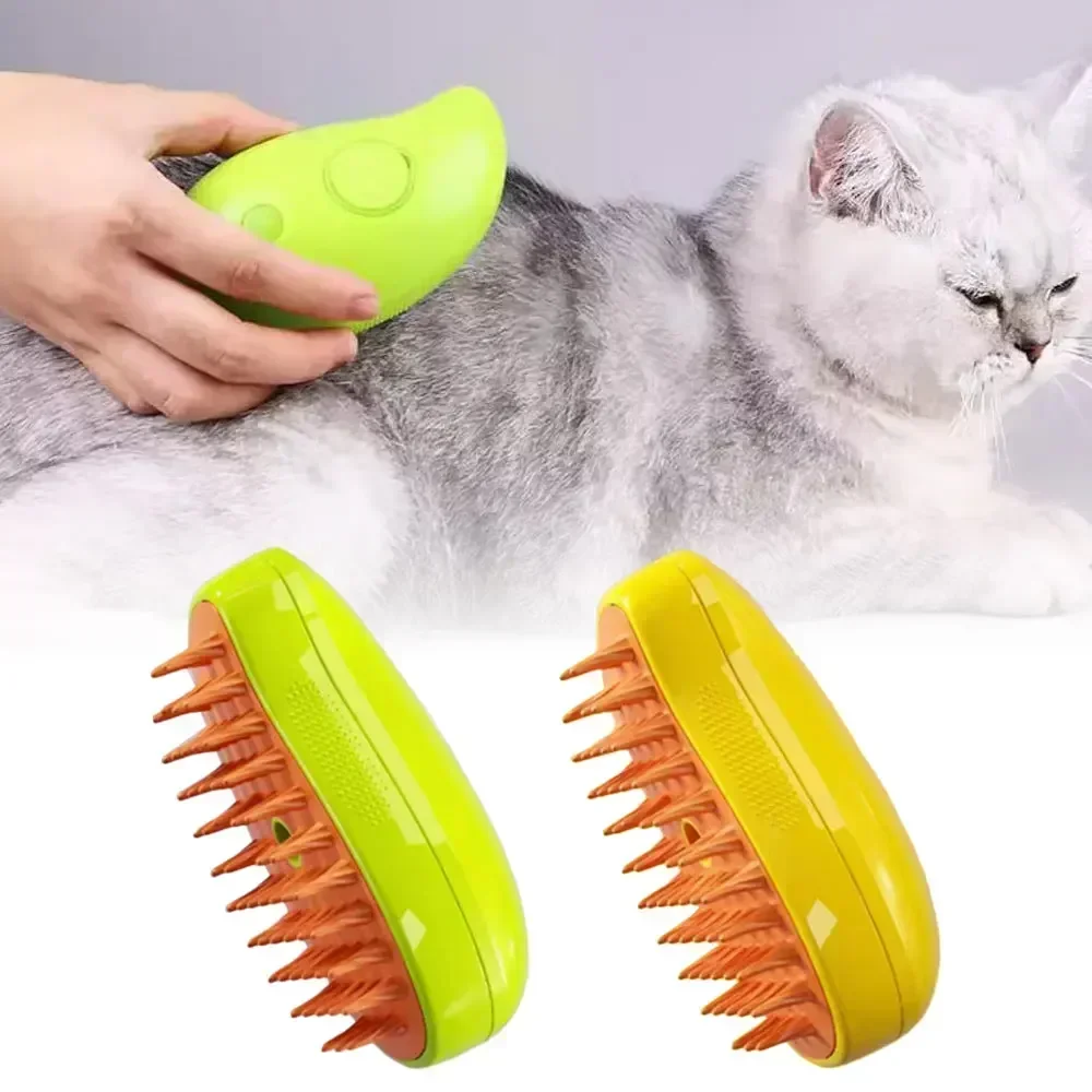 Escova a vapor para cães e gatos, pente de depilação, spray elétrico, pet grooming acessórios, produtos para jardim doméstico