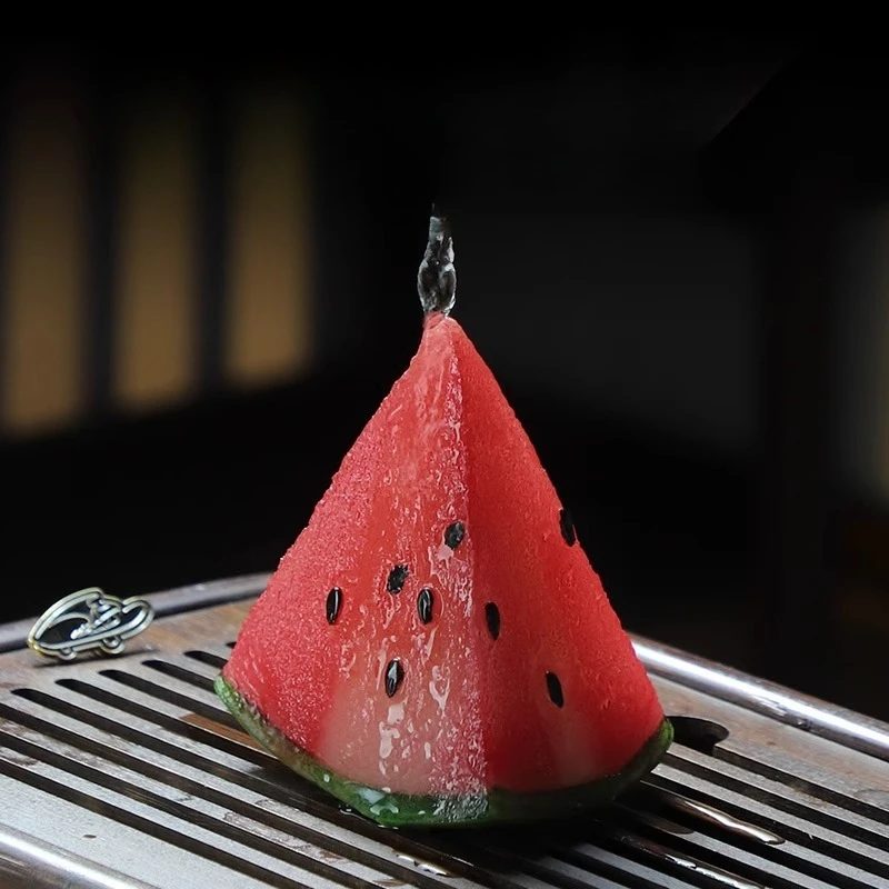 تغيير لون البطيخ الإبداعية الشاي الحيوانات الأليفة تغيير درجة الحرارة الراتنج الفاكهة زخرفة بوتيك طاولة شاي طقم شاي الشاي الديكور