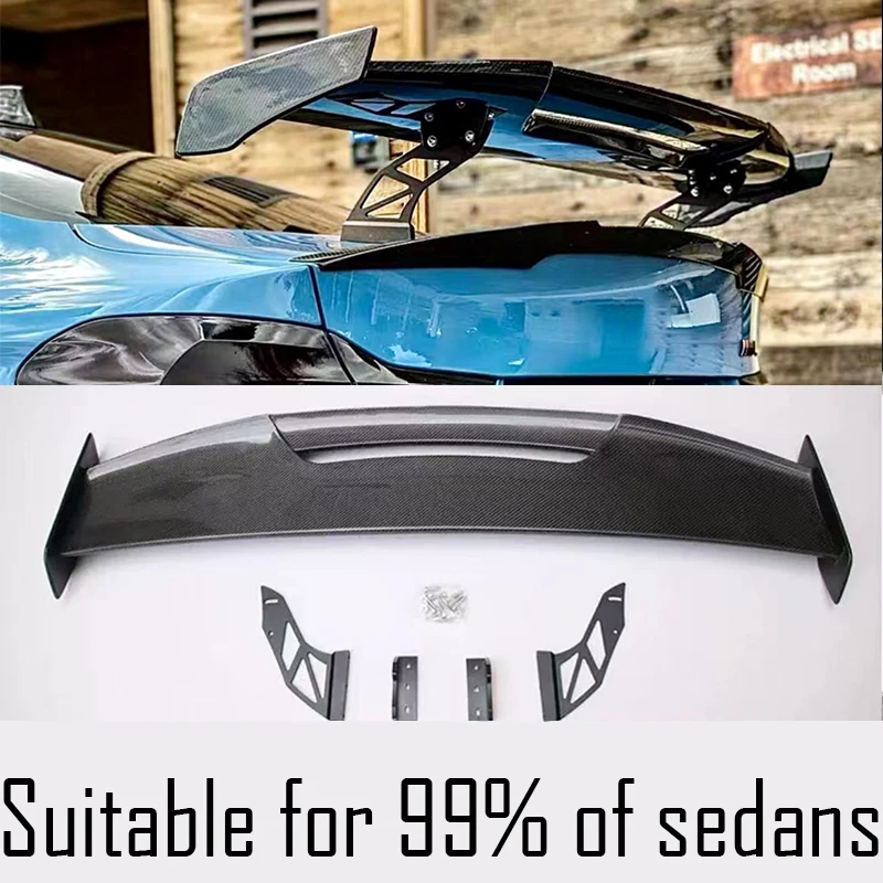 

Suitable for 99% of cars, aerodynamic adjustment of rear trunk lid spoiler, carbon fiber sports modification kit 125cm