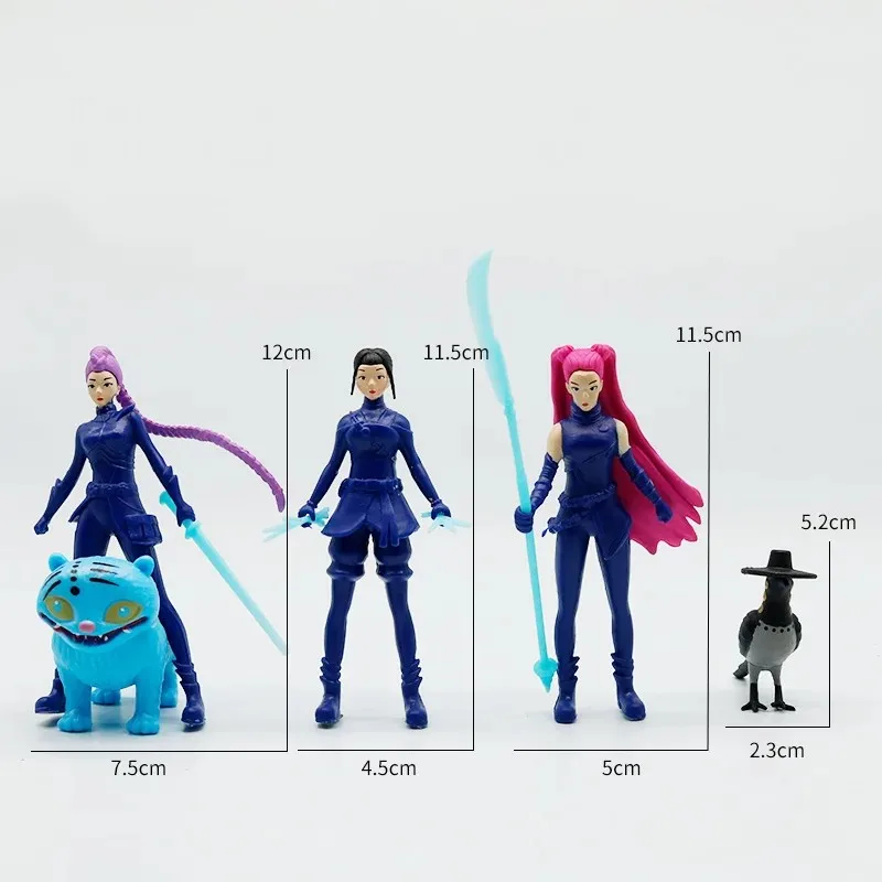 مجموعة شخصيات Kpop Demon Hunters PVC مكونة من 5 قطع، ألعاب نموذجية كرتونية لديكور مكتب الألعاب ومجموعة الرسوم المتحركة