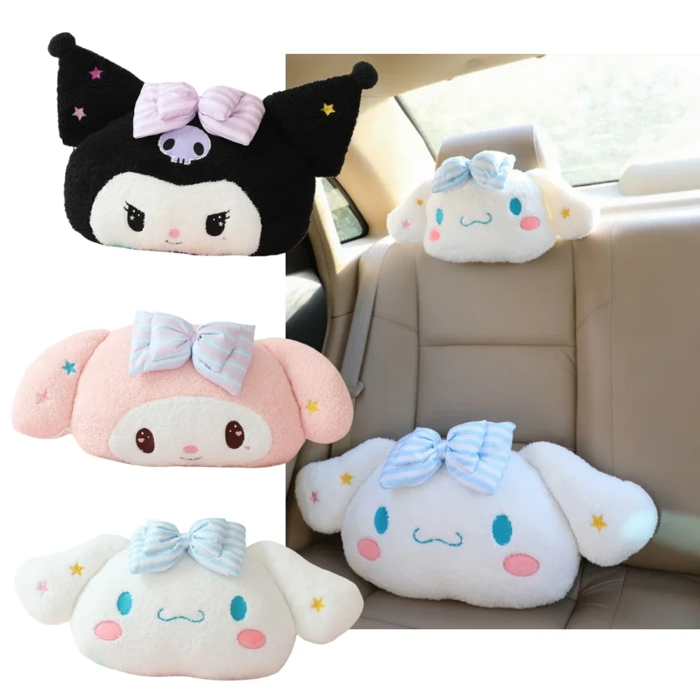 

Kawaii Stuffed Anime Kuromi My Melody Plush Toy Japanese Style Plushies Cinnamoroll Back Cushion Headrest Home Decor Gifts Girl