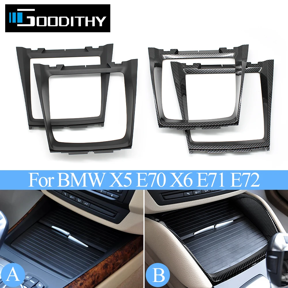 

E70 E71 E72 Front Center Console Water Cup Holder Decorative Cover Panel Bezel For BMW X5 X6 2008-2014 51166956756,51169129401