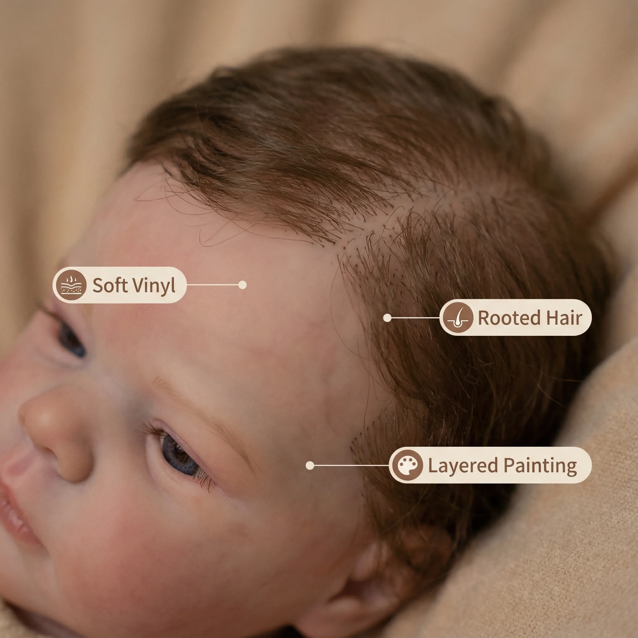 Bambola Reborn NPK Sofr da 18 Pollici, Bambina in Vinile Fatta a Mano con Pelle 3D e Vene Visibili, Bambola da Collezione Artistica per Regalo di Natale