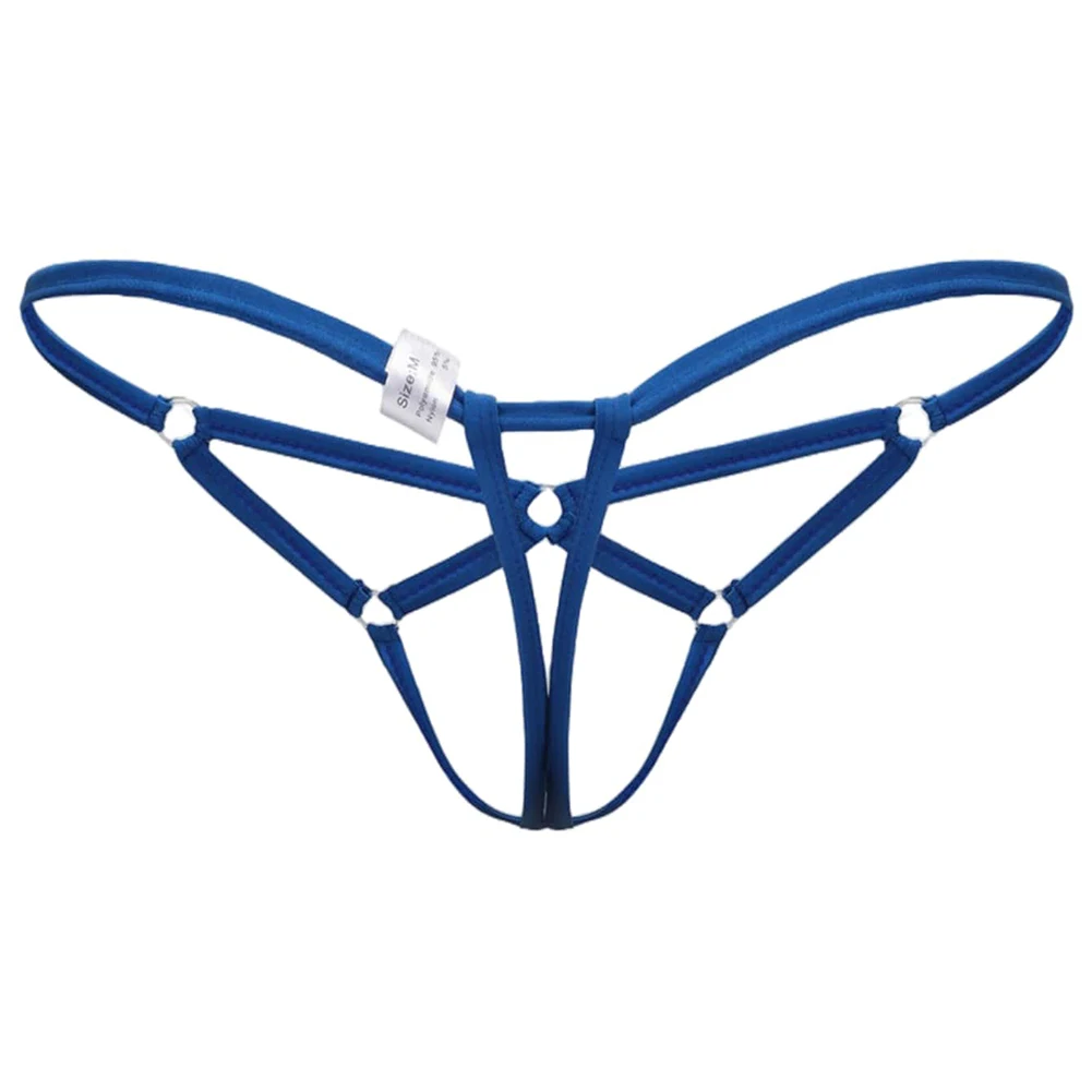 Men Sexy Hollow Out Thongs Thin Rope Lingerie Erotic Underwear Novel G-strings Open Crotch Briefs Underwear G-String Briefs
